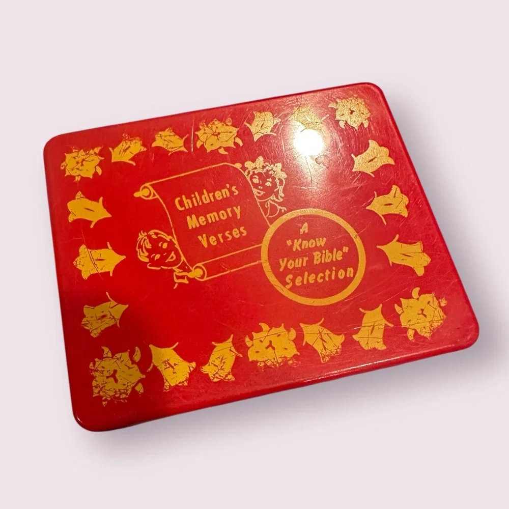 Vintage Red Children's Memory Verses Box 